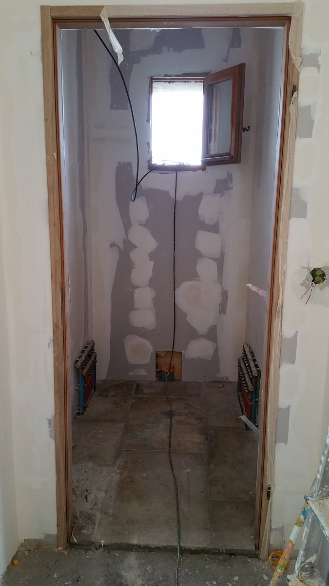 Room before installation of the custom dry toilet