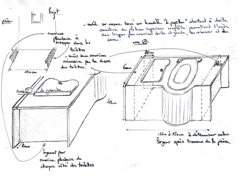 Schematic diagram of a custom-built dry toilet