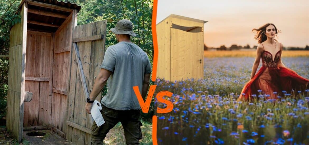 Comparaison des toilettes sèches avec la cabane au fond du jardin.