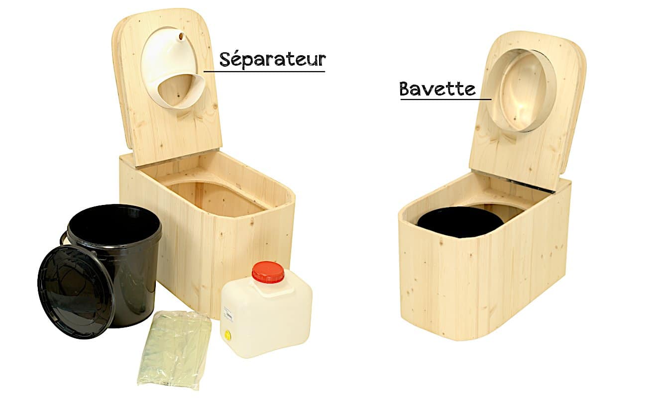 Une toilette sèche à séparation qui devient une toilette à compost.